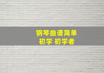 钢琴曲谱简单 初学 初学者